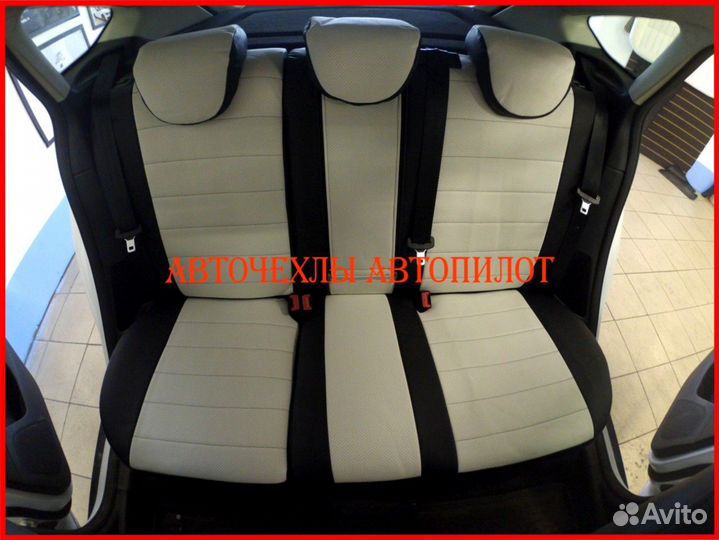 Чехлы Автопилот Ford EcoSport из экокожи чёрно-бел