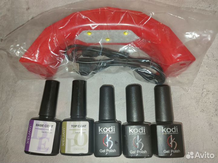 Новый набор. Лампа, топ, база, гель лаки
