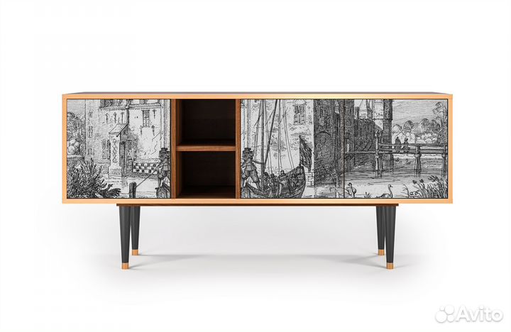 Тв-тумба T5 - Орех - Castle with Lift Bridge