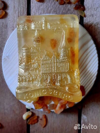 Сувенирное мыло натуральное с янтарём