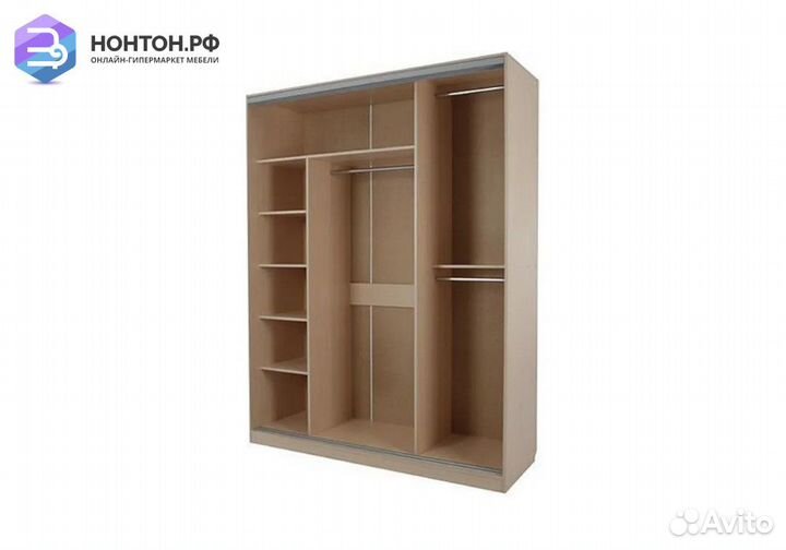 Шкаф-купе Бассо 1-600 волны 1 дуб млечный