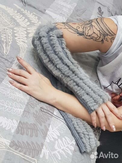 Митенки новые с натуральным мехом