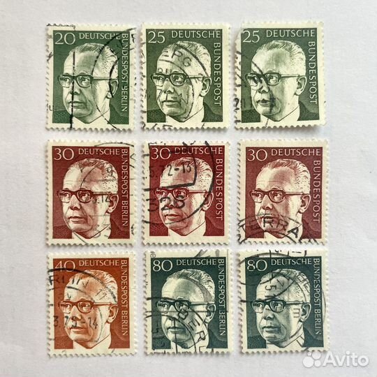 Марки фрг - президенты Хойс, Любке, Хайнеман