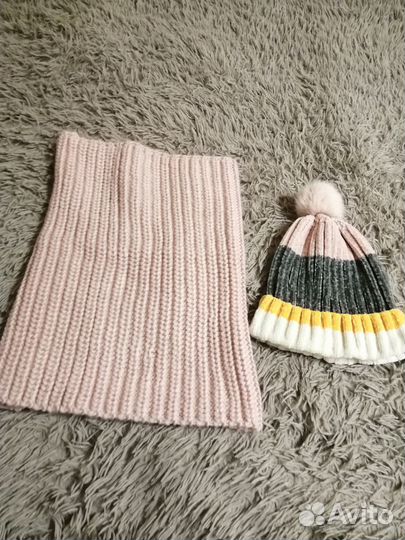 Шапка женская с шарфом