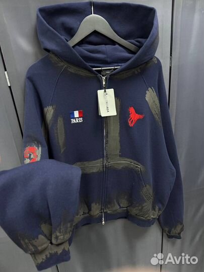 Зип худи balenciaga x polo ralph lauren синее