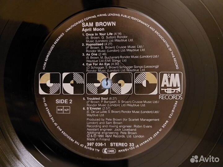 Sam Brown – April Moon (винил, LP), 1990
