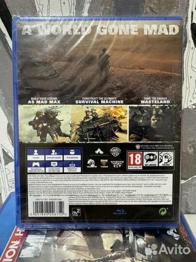 Mad max ps4,Безумный Макс диск новый