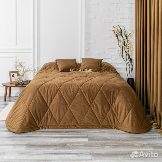 Покрывало Беллиссимо тоффи новое плед бархат