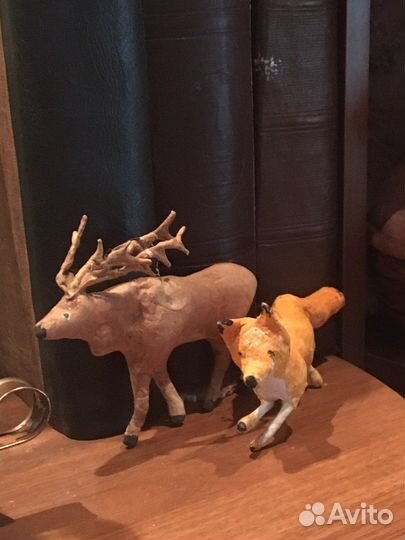 Елочные игрушки ссср. Довоенные. Лиса и Лось