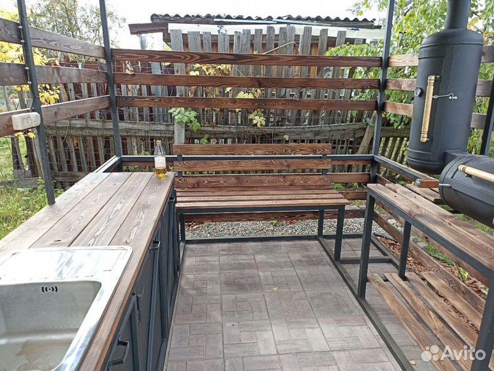 Мангальная зона в стиле Лофт