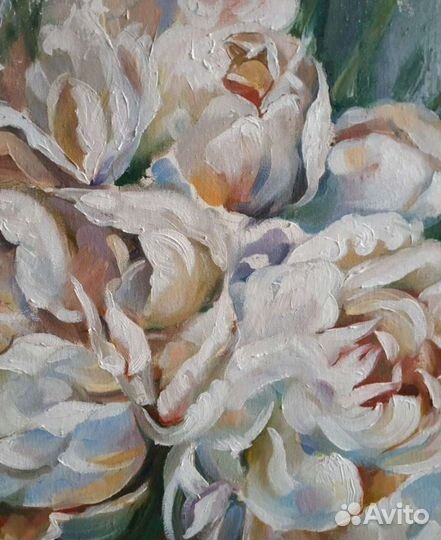 Картина маслом Букет пионов