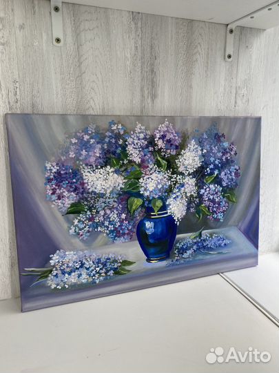 Картина маслом «Роскошная сирень» 40х60