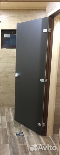 Стеклянная дверь Графит 2030 х 730 к ALU-коробкой