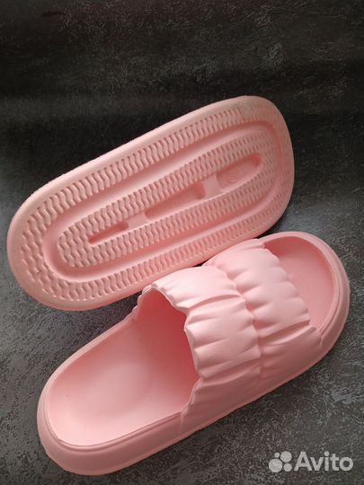 Модные розовые шлепки 37-38р лёгкие