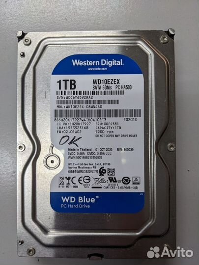 SATA 6Gb/s HDD 1Tb Western Digital WD10ezex