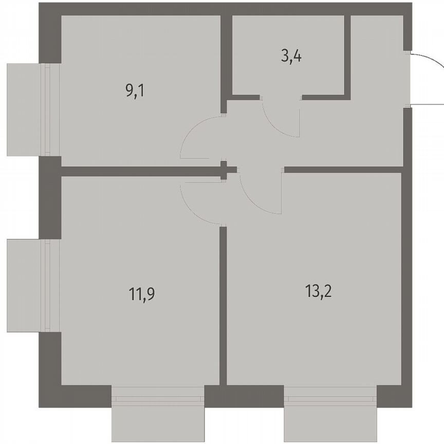 2-к. квартира, 43 м², 7/12 эт.