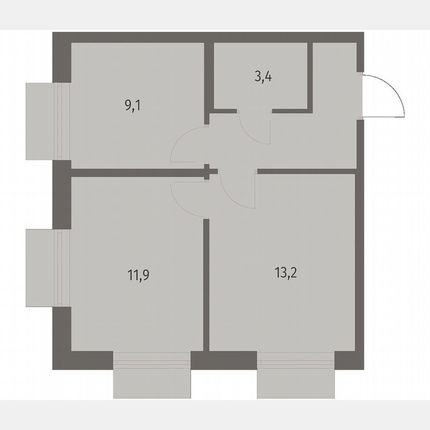 2-к. квартира, 43 м², 7/12 эт.