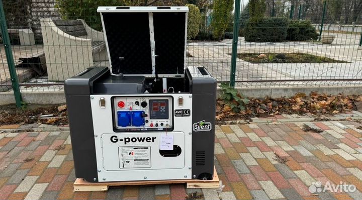 Дизельный генератор 10 kW g-power однофазный