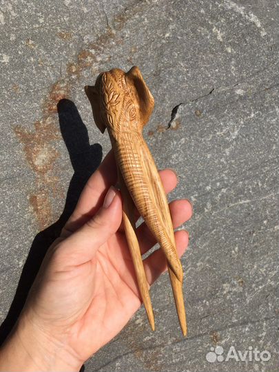 Заколка для волос из дерева ручной работы