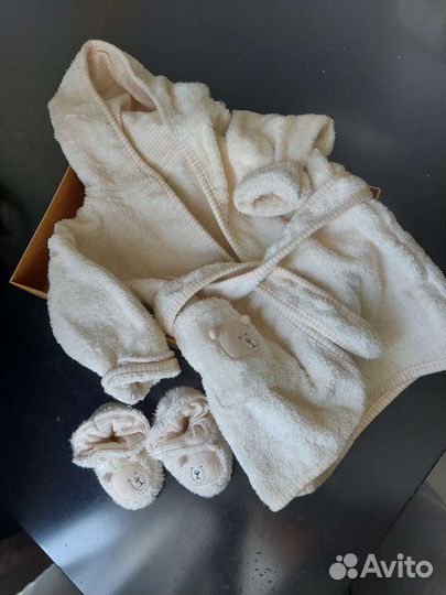 Халат банный детский и пинетки