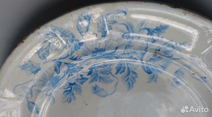 Тарелка голубые цветы