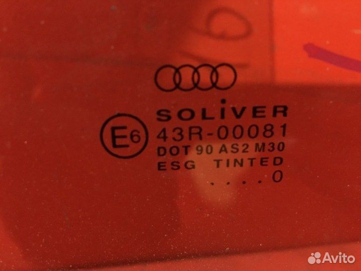 Стекло двери заднее правое Audi A6 C5 AQE 2001