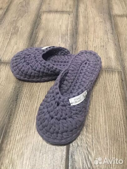 Домашние тапочки вязаные