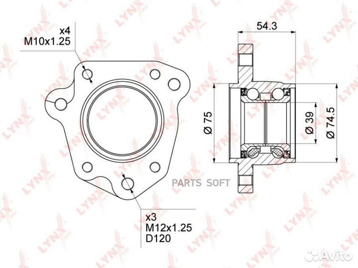 Lynxauto WB1011 Ступица колеса зад лев
