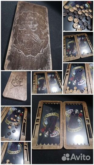 Нарды, нарды ручной работы с стеклянным полем