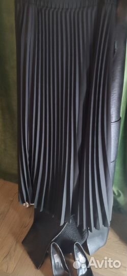 Юбка длинная плиссированная черная