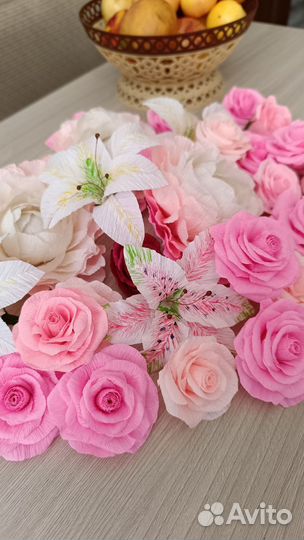 Цветы из гофрированной бумаги букеты