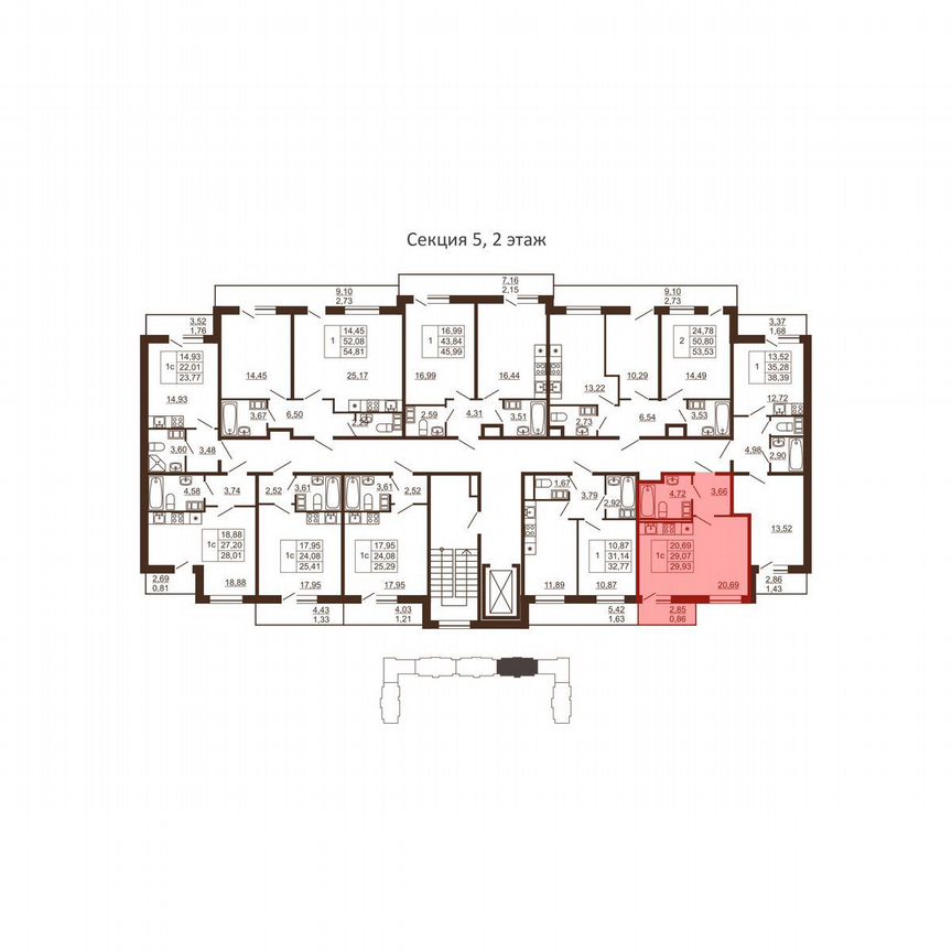 Квартира-студия, 29,9 м², 4/6 эт.