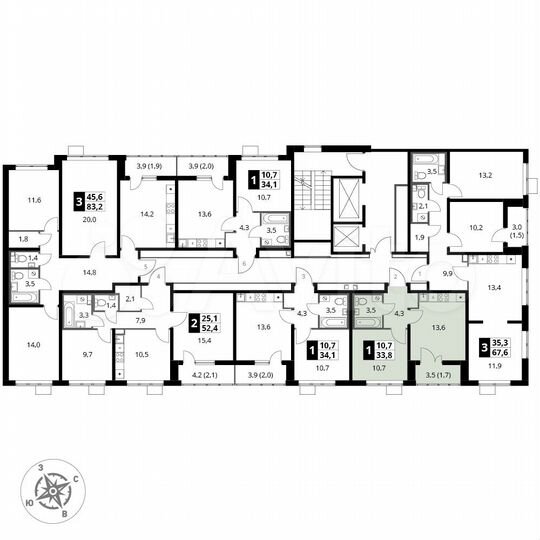 1-к. квартира, 33,8 м², 2/25 эт.
