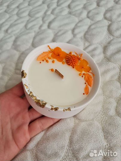 Свечи ручной работы, свечи в гипсе, на бетоне