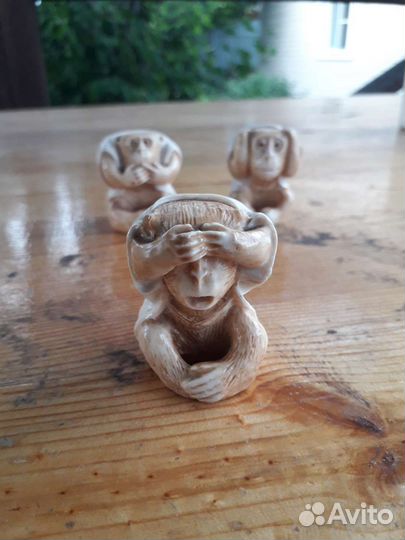 Нэцкэ 3 обезьяны