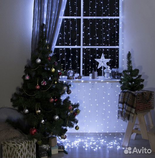 Гирлянда занавес / штора новогодняя