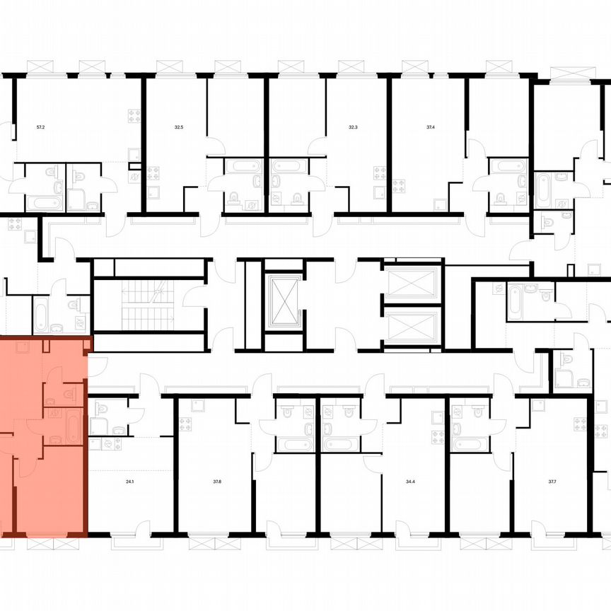 2-к. квартира, 57,9 м², 8/25 эт.