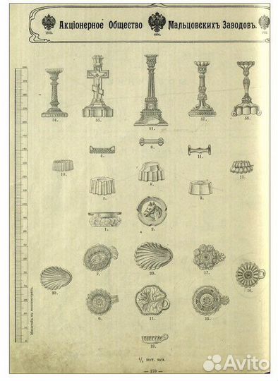 Антикварные подсвечники, Мальцовъ, 19век