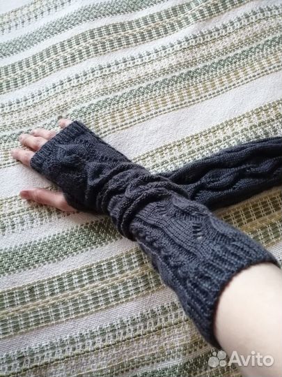 Полуперчатки-митенки, длинные. Новые