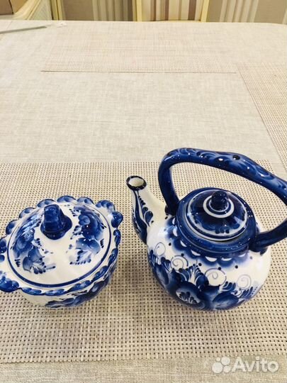 Фарфоровая посуда гжель авторская работа