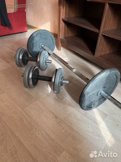 Гриф, гантели, железо