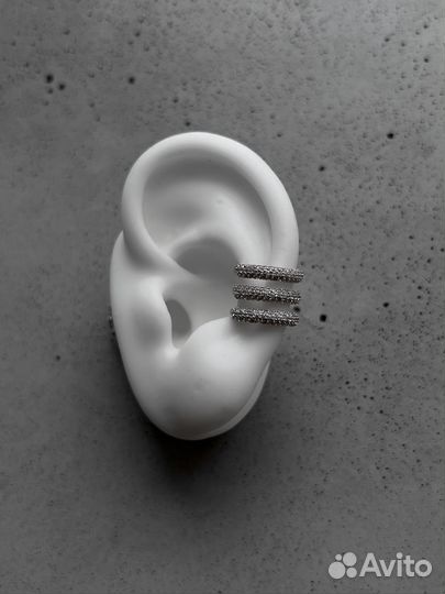 Кафф тройной с фианитами