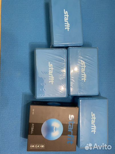 Коврик для йоги, блок для йоги, фитбол