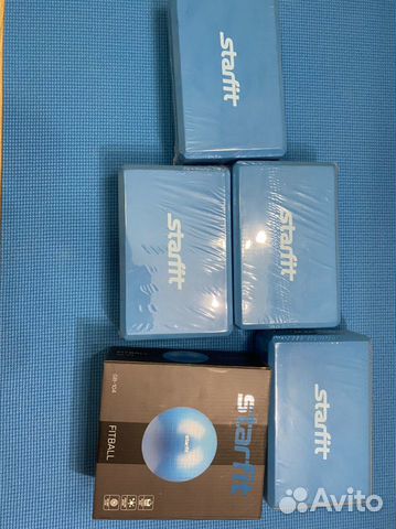 Коврик для йоги, блок для йоги, фитбол