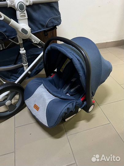Коляска трансформер 3 в 1 luxmom 518 синий