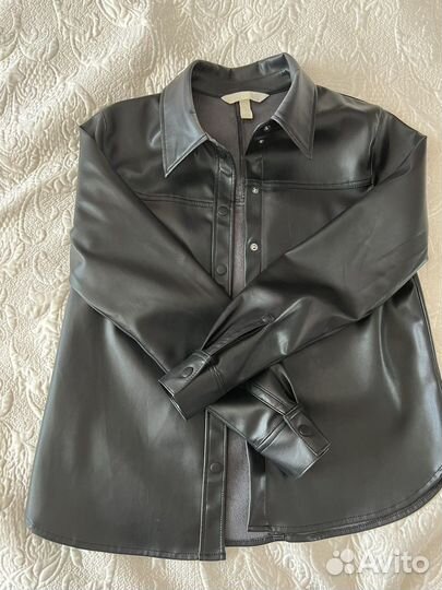 Кожаная рубашка H&M