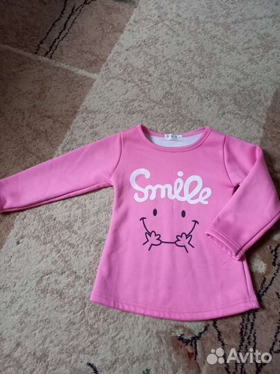 Кофта-туника с начесом на девочку 2-3года