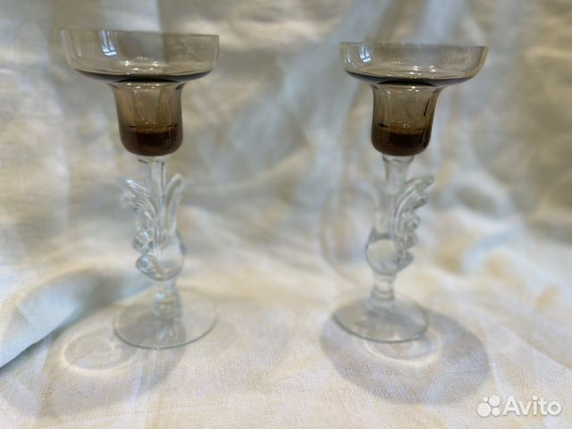 Подсвечники гусь хрустальный