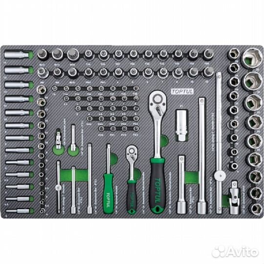 Набор головок и аксессуаров toptul gedb117