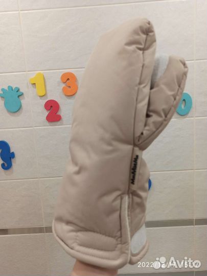 Муфта варежки на коляску с мехом